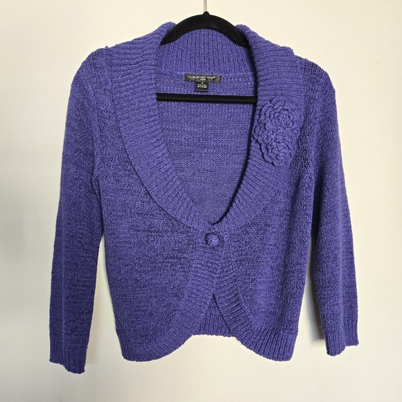August Silk Knit Cardigan‎ Women's S Feminine Y2K 90s Coquette Cottagecore Boho - Picture 1 of 10
